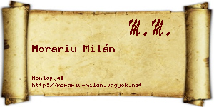 Morariu Milán névjegykártya